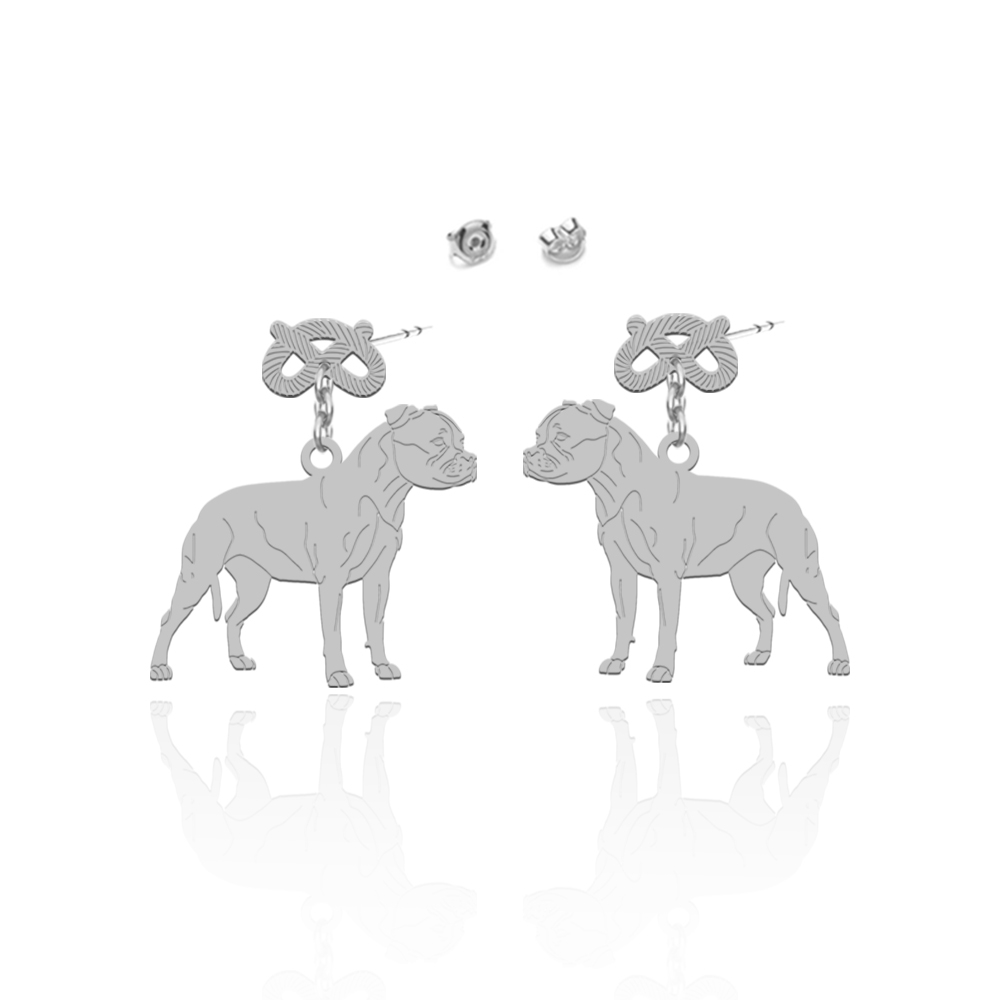 Silver Staffordshire Bull Terrier earrings - MEJK Jewellery