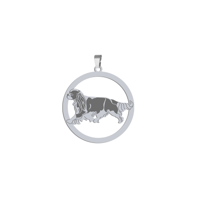 Silver Cavalier King Charles Spaniel pendant, FREE ENGRAVING - MEJK Jewellery