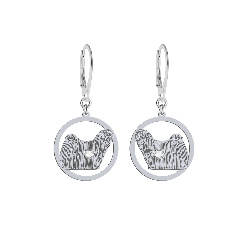 Silver Puli earrings with a heart, FREE ENGRAVING - MEJK Jewellery
