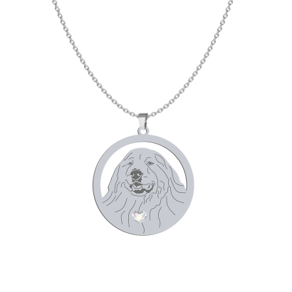 Naszyjnik z sercem psem Pyrenean Mountain Dog srebro GRAWER GRATIS - MEJK Jewellery
