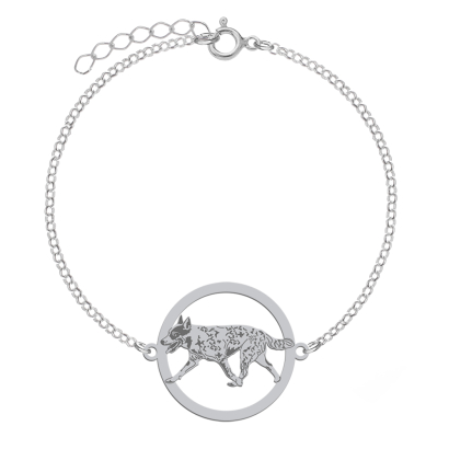 Bransoletka z psem grawerem Australian Cattle Dog srebro - MEJK Jewellery