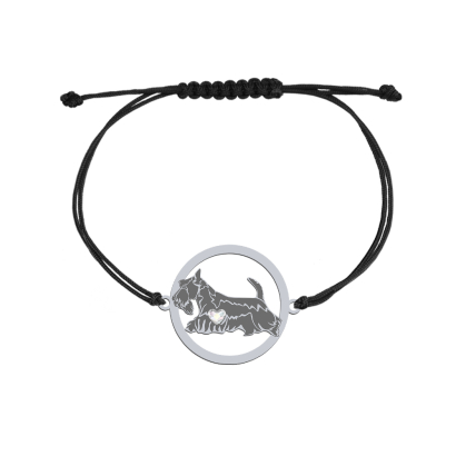 Silver Scottish Terrier engraved string bracelet - MEJK Jewellery