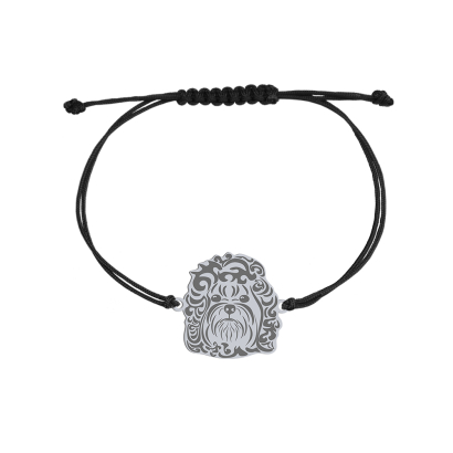 Silver Russian Tsvenaya Bolonka engraved string bracelet - MEJK Jewelery