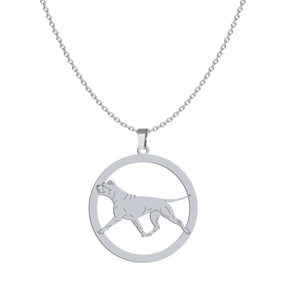 Naszyjnik z psem grawerem American Staffordshire Terrier - Amstaff  srebro - MEJK Jewellery