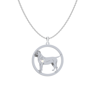Silver Perro de Presa Canario necklace, FREE ENGRAVING - MEJK Jewellery