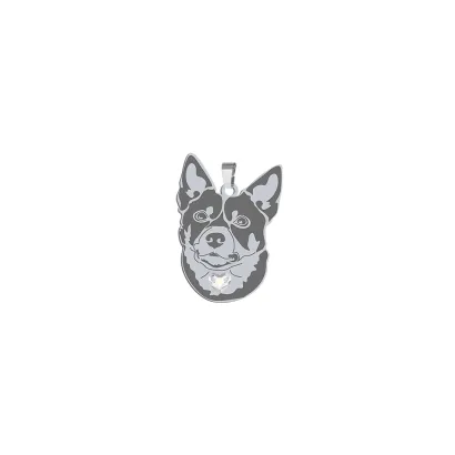 Zawieszka z psem grawerem Australian Kelpie srebro - MEJK Jewellery
