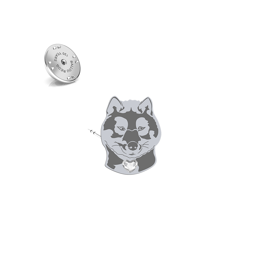 Silver Shikoku pin with a heart - MEJK Jewellery