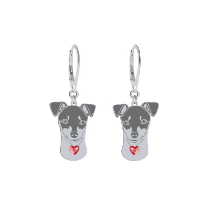 Silve Japanese Terrier engraved earrings - MEJK Jewellery