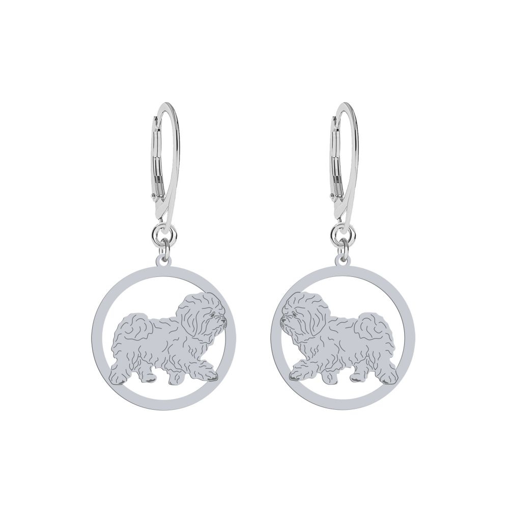 Silver Bichon Bolognese Dog earrings FREE ENGRAVING - MEJK Jewellery