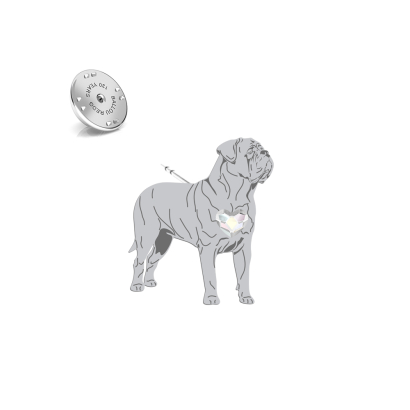 Wpinka z psem Dog de Bordeaux srebro - MEJK Jewellery