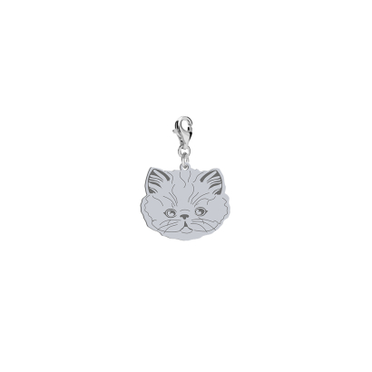 Silver Persian Cat charms, FREE ENGRAVING - MEJK Jewellery
