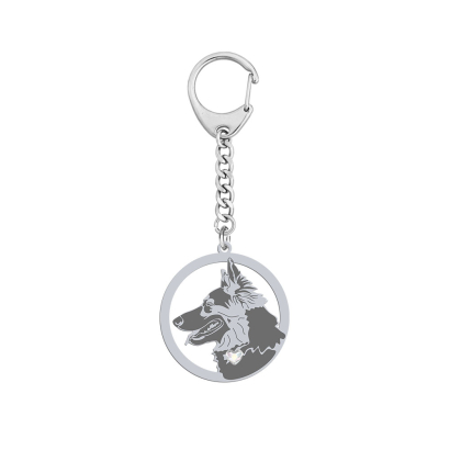 Silver Chodský pes engraved keyring - MEJK Jewellery