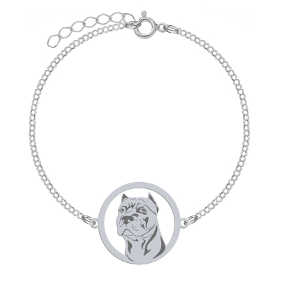 Silver American Pitbull Terrier bracelet ENGRAVING FOR FREE - MEJK Jewellery