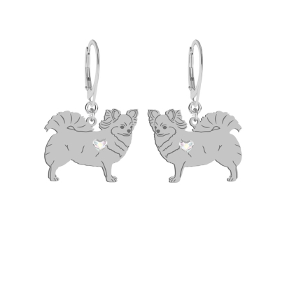 Silver Long-haired Chihuahua earrings, FREE ENGRAVING - MEJK Jewellery