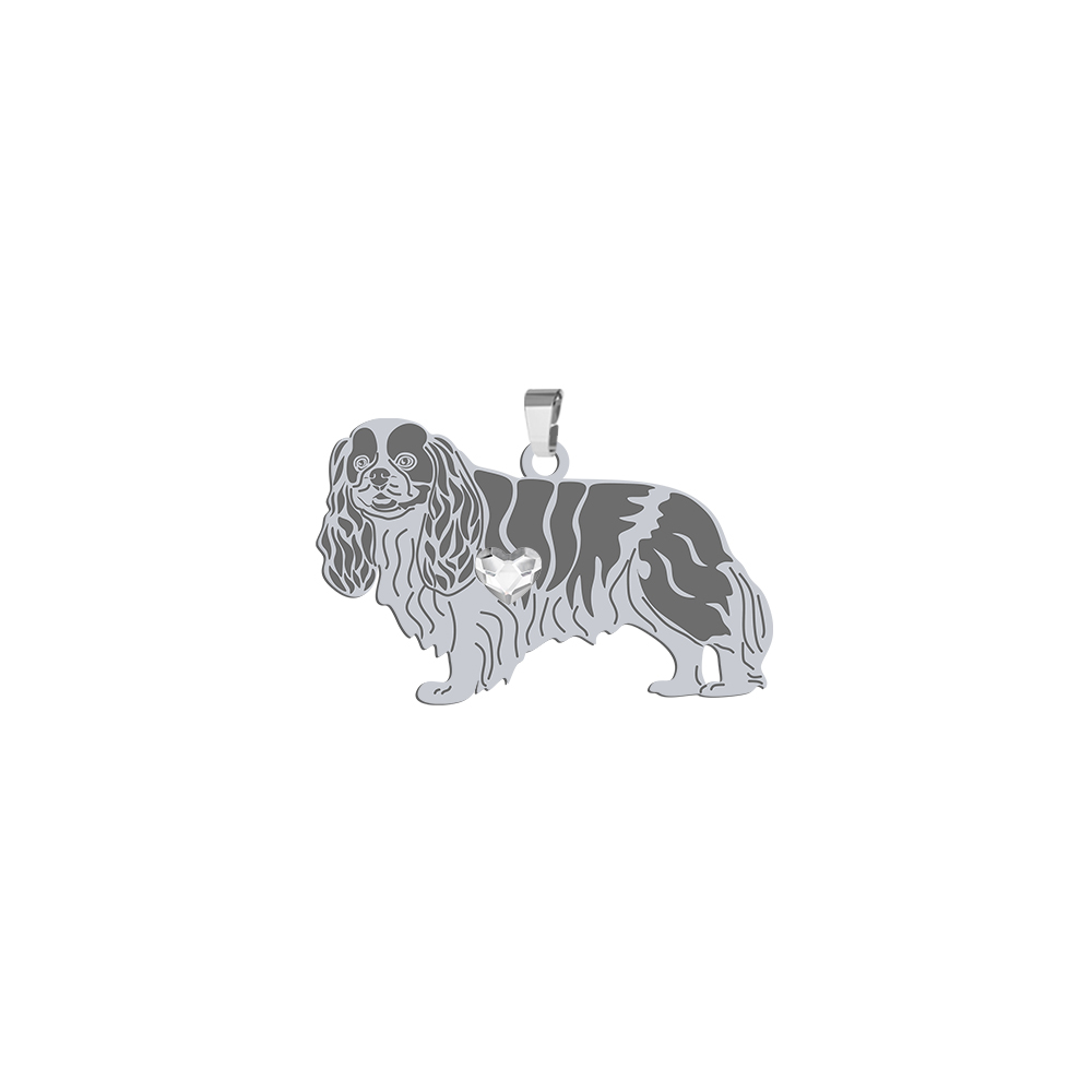 Silver Cavalier King Charles Spaniel  pendant, FREE ENGRAVING - MEJK Jewellery