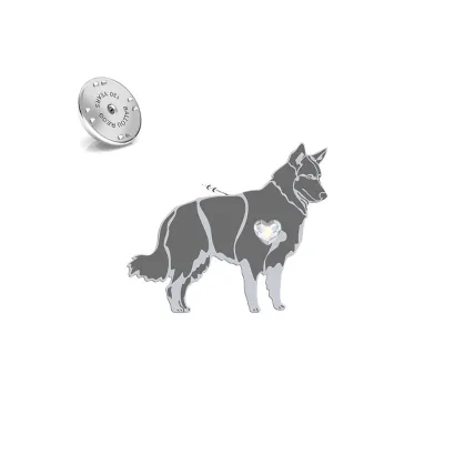 Wpinka z psem sercem Chodský pes srebro - MEJK Jewellery