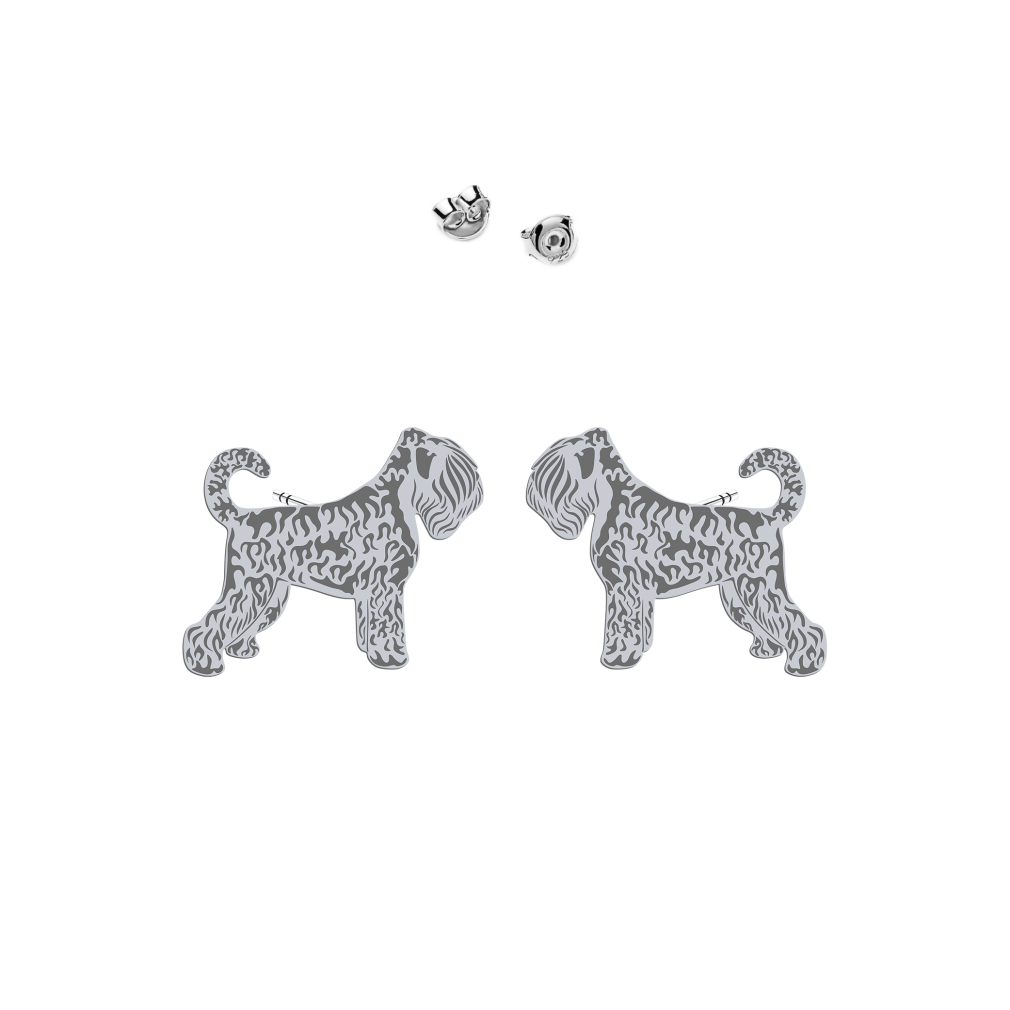 Kolczyki z psem Black Russian Terrier srebro - MEJK Jewellery