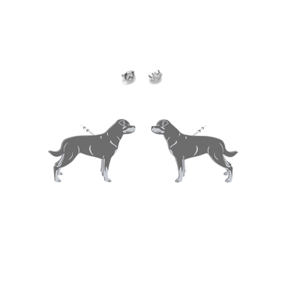 Kolczyki z psem Rottweiler srebro - MEJK Jewellery