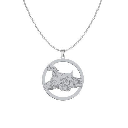 Silver American Cocker Spaniel necklace, FREE ENGRAVNG - MEJK Jewellery