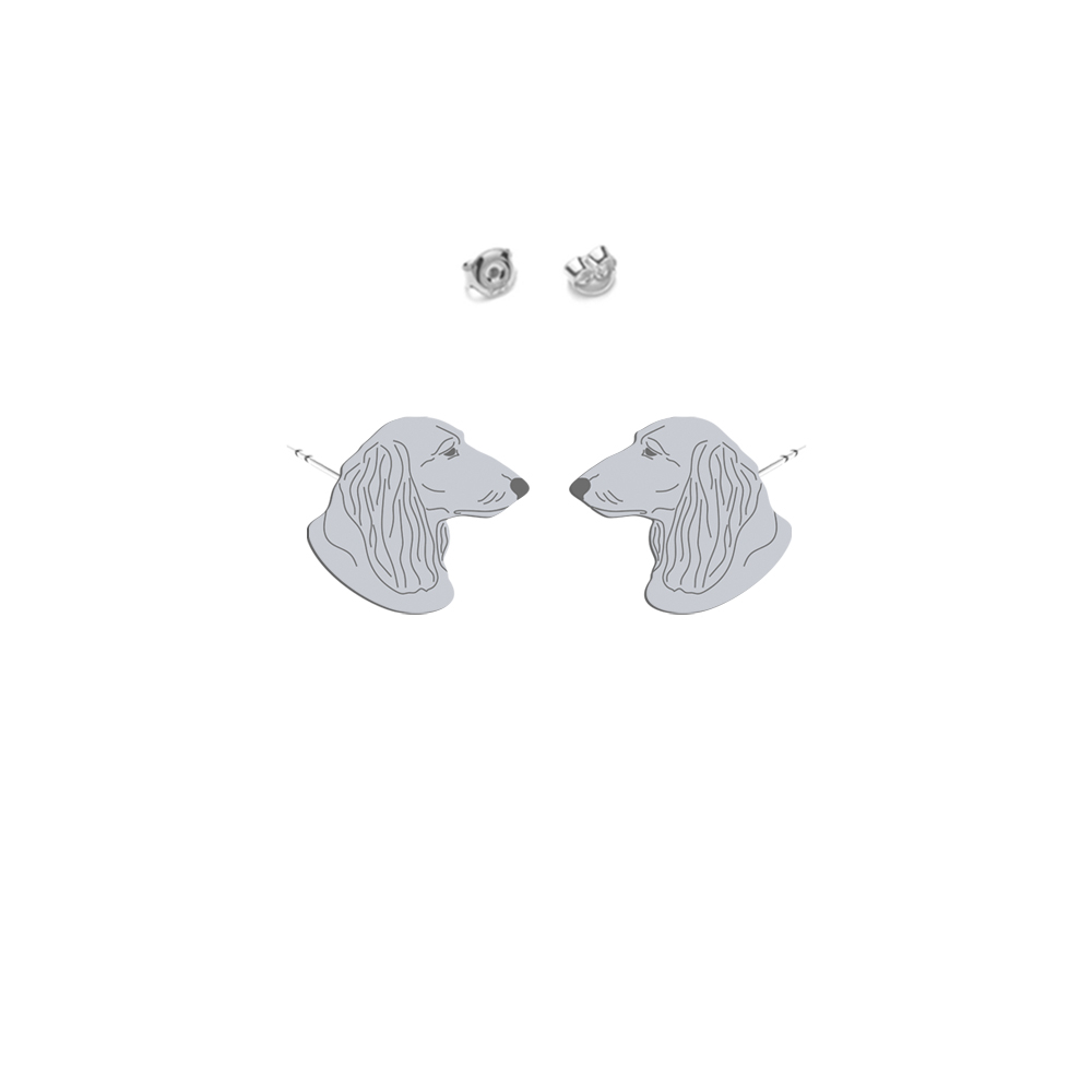 Silver Long-haired dachshund earrings - MEJK Jewellery