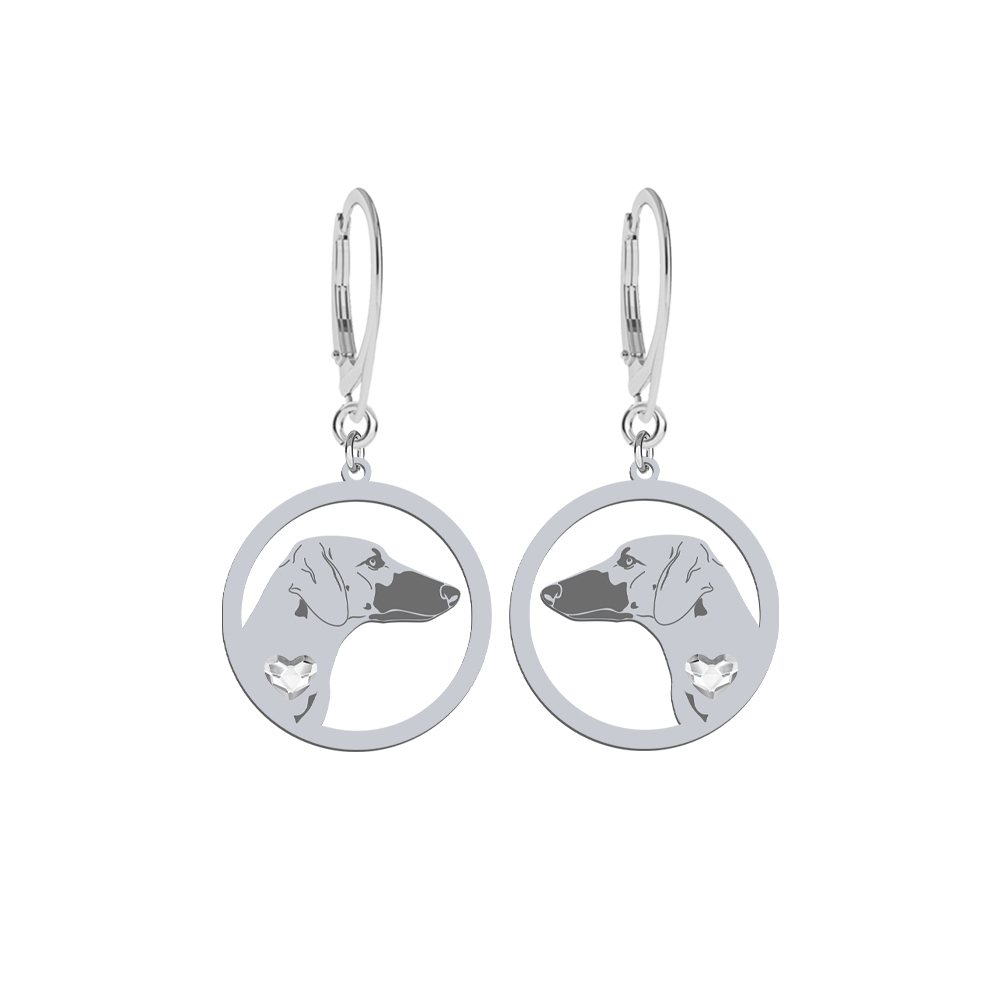 Silver Sloughi earrings with a heart, FREE ENGRAVING - MEJK Jewellery