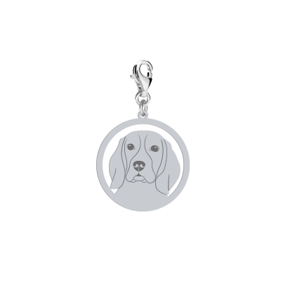 Charms z psem grawerem Beagle srebro - MEJK Jewellery