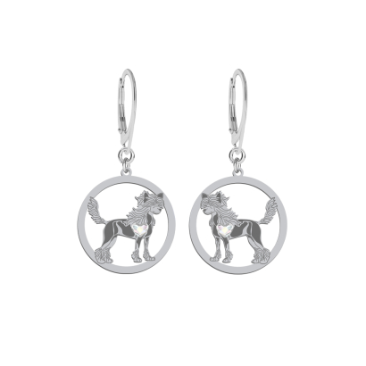 Silver Hairless Chinese Crested earrings, FREE ENGRAVING - MEJK Jewellery