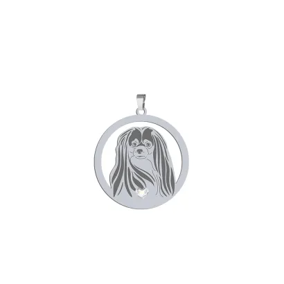Zawieszka z psem Spaniel Kontynentalny Miniaturowy srebro GRAWER GRATIS - MEJK Jewellery