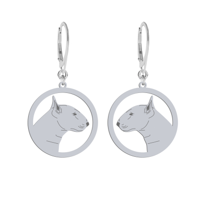 Silver Bull Terrier earrings, FREE ENGRAVING - MEJK Jewellery