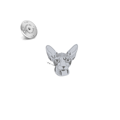 Wpinka z kotem Sphynx srebro - MEJK Jewellery