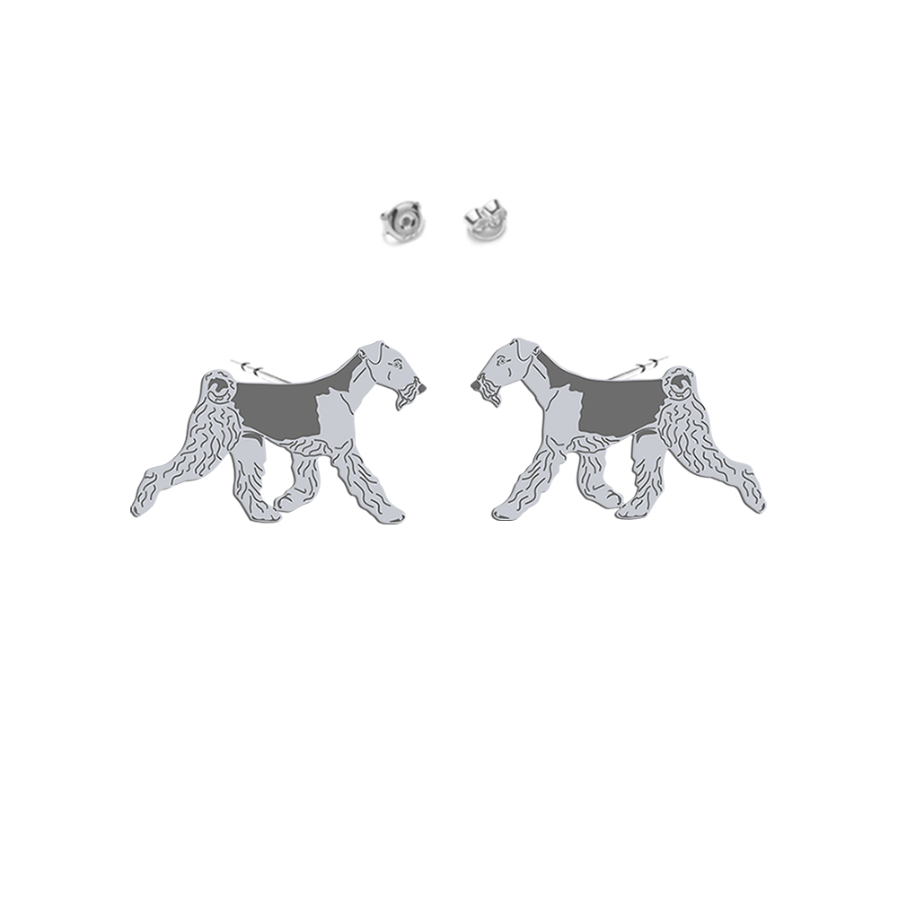 Kolczyki Airedale Terrier srebro 925 - MEJK Jewellery