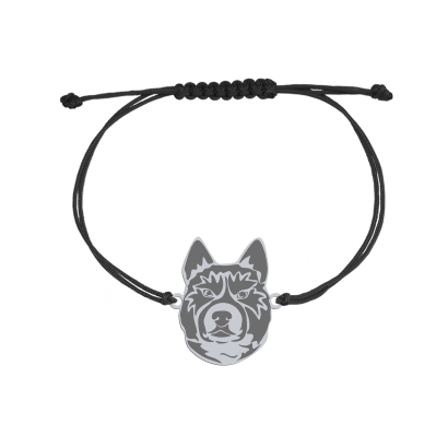 Silver Karelian Bear Dog string bracelet, FREE ENGRAVING - MEJK Jewellery