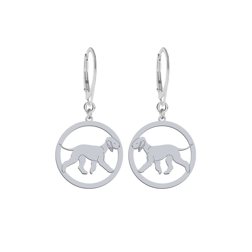 Kolczyki z psem Bedlington Terrier srebro - MEJK Jewellery