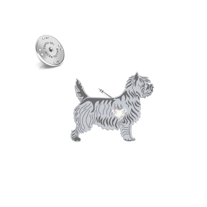 Wpinka z psem Cairn Terrier srebro - MEJK Jewellery