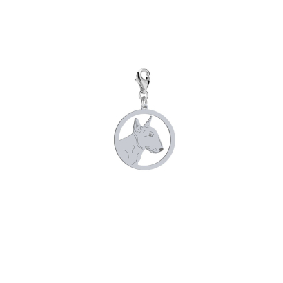 Silver Miniature Bull Terrier engraved charms - MEJK Jewellery