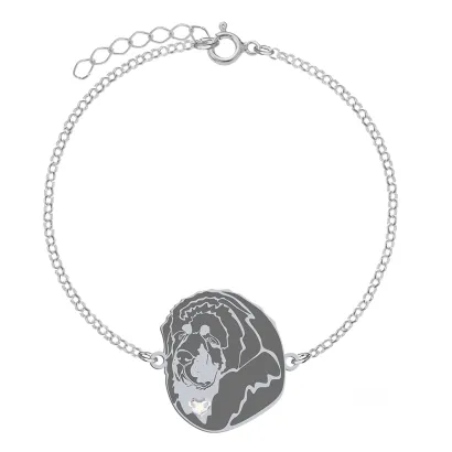 Bransoletka z psem Mastifem Tybetańskim srebro GRAWER GRATIS - MEJK Jewellery
