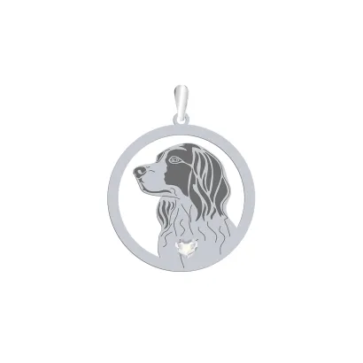 Zawieszka z psem Seter Irlandzki Czerwono-Biały srebro GRAWER GRATIS - MEJK Jewellery