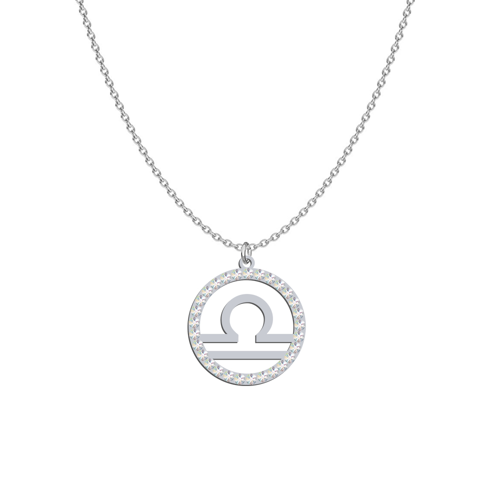 Necklace Zodiac Sign Libra -  - rhodium or gold-plated silver