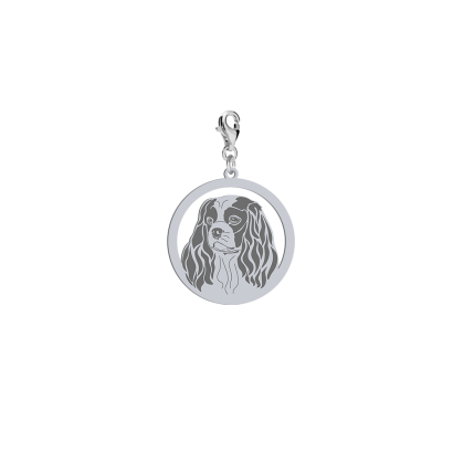 Silver Cavalier King Charles Spaniel charms, FREE ENGRAVING - MEJK Jewellery