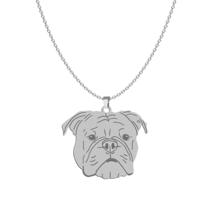 Silver Continental Bulldog engraved necklace - MEJK Jewellery
