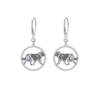 Silver Caucasian Shepherd Dog earrings, FREE ENGRAVING - MEJK Jewellery