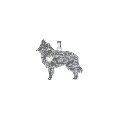 Zawieszka z psem Owczarkiem Belgijskim srebro GRAWER GRATIS - MEJK Jewellery