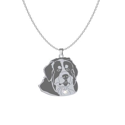 Naszyjnik z psem sercem Bernese Mountain Dog srebro - MEJK Jewellery