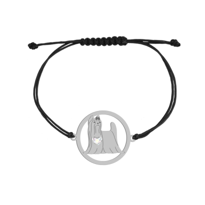 Silver Yorkshire Terrier string bracelet FREE ENGRAVING - MEJK Jewellery