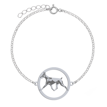 Silver Doberman bracelet, FREE ENGRAVING - MEJK Jewellery