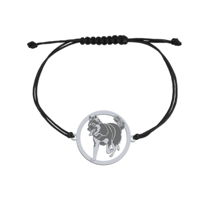 Bransoletka z psem Chodský pes srebro sznurek GRAWER GRATIS - MEJK Jewellery