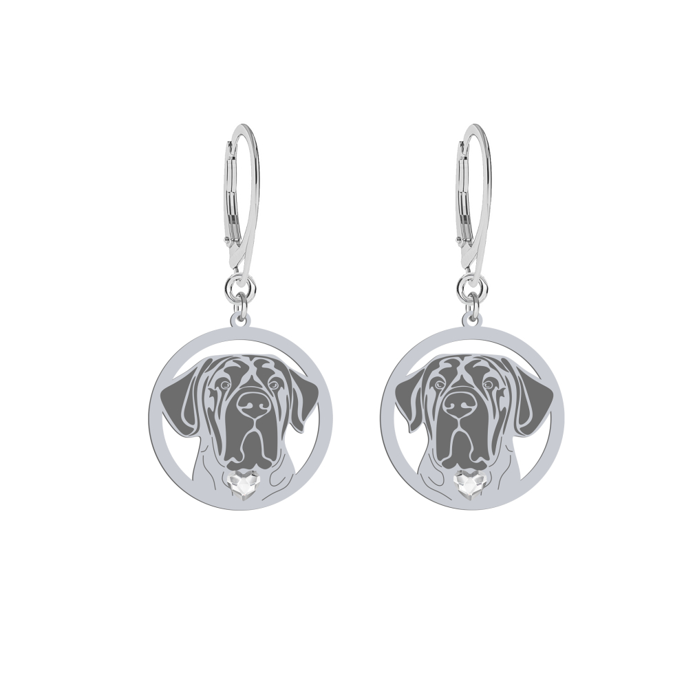 Silver Tosa Inu earrings, FREE ENGRAVING - MEJK Jewellery