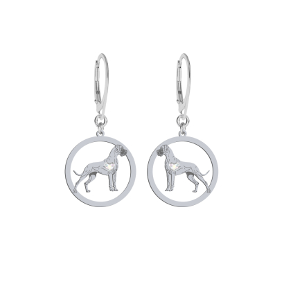 Silver Great Dane earrings, FREE ENGRAVING - MEJK Jewellery