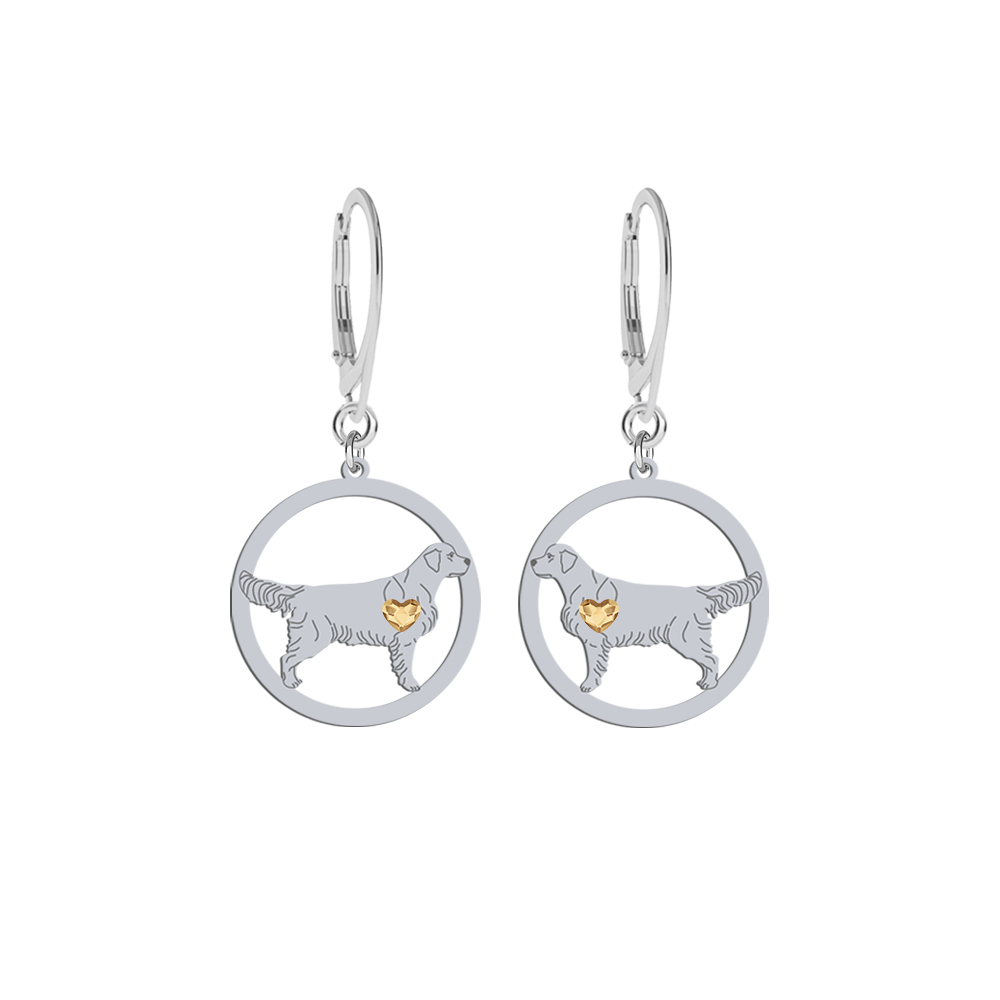 Silver Golden Retriever earrings, FREE ENGRAVING - MEJK Jewellery