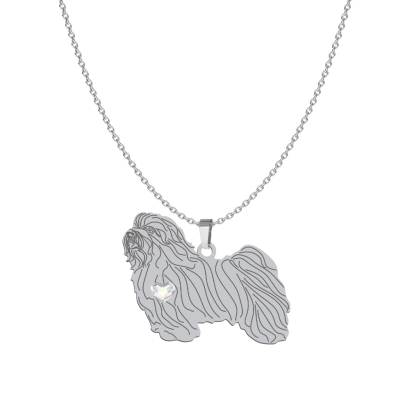 Naszyjnik z sercem psem Hawańczyk srebro GRAWER GRATIS - MEJK Jewellery